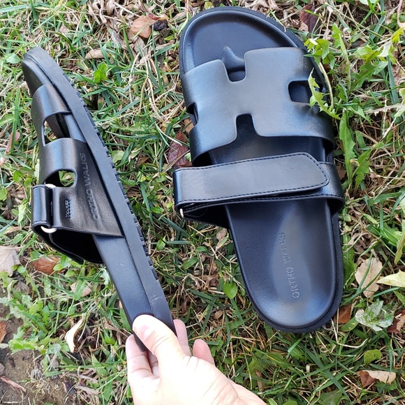 Ortho Walks Womens Rome Black Strappy Sandals Size 7.5 Cpmfort Beachy Cruise - Picture 7 of 14